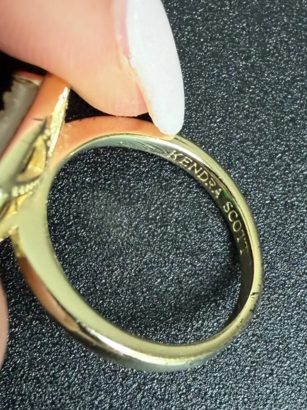 Kendra Scott Elle Gold Ring Iridescent Drusy Size 6